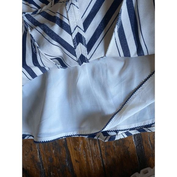 Anthropologie Maeve Mitered Striped Sweetheart Tank Top Bow Navy Size 4, MP $118 - Picture 7 of 10